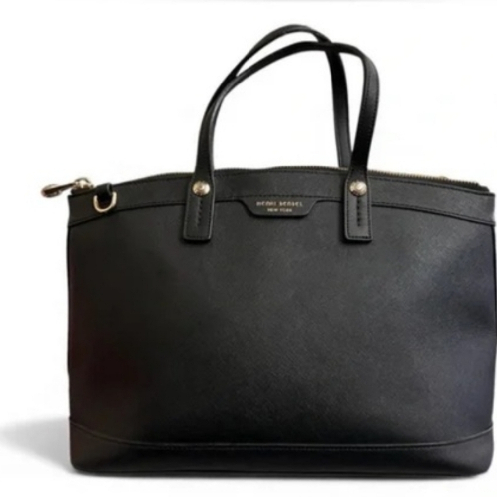 Henri Bendel West 57th Black Satchel Bag Purse - Picture 6 of 8